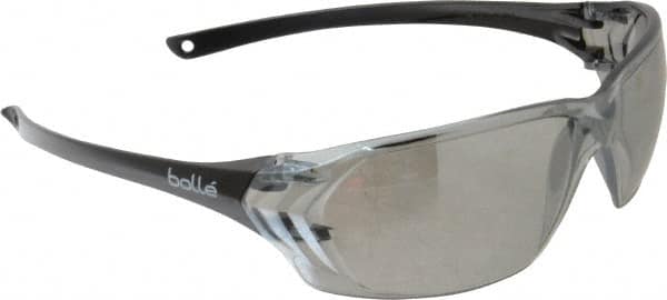 bolle SAFETY - Silver Mirror Lenses, Framed Safety Glasses - Scratch Resistant, Silver Polycarbonate Frame, Wrap Around - Americas Industrial Supply