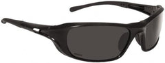 bolle SAFETY - Polarized Gray Lenses, Framed Safety Glasses - Scratch Resistant, Black Nylon Frame, Wrap Around - Americas Industrial Supply