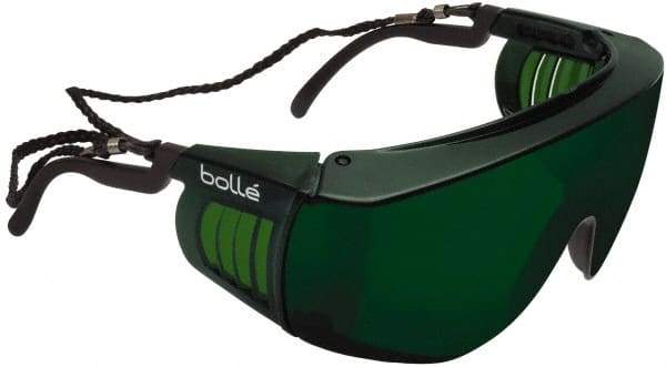 bolle SAFETY - Green Lenses, Framed Welding Glasses - Scratch Resistant, Black Nylon Frame, Over the Glasses - Americas Industrial Supply