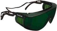 bolle SAFETY - Green Lenses, Framed Welding Glasses - Scratch Resistant, Black Nylon Frame, Over the Glasses - Americas Industrial Supply