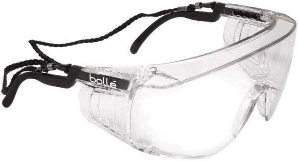 bolle SAFETY - Clear Lenses, Framed Safety Glasses - Anti-Fog, Scratch Resistant, Clear/Black Nylon Frame, Over the Glasses - Americas Industrial Supply