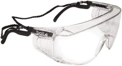 bolle SAFETY - Clear Lenses, Framed Safety Glasses - Anti-Fog, Scratch Resistant, Clear/Black Nylon Frame, Over the Glasses - Americas Industrial Supply