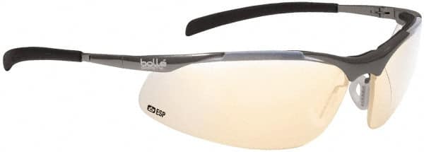 bolle SAFETY - ESP Gray Lenses, Framed Safety Glasses - Scratch Resistant, Silver Frame, Wrap Around - Americas Industrial Supply
