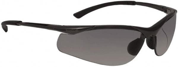 bolle SAFETY - Smoke Lenses, Framed Safety Glasses - Anti-Fog, Scratch Resistant, Gunmetal Nylon Frame, Wrap Around - Americas Industrial Supply