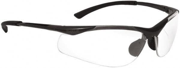 bolle SAFETY - Clear Lenses, Framed Safety Glasses - Anti-Fog, Scratch Resistant, Gunmetal Nylon Frame, Wrap Around - Americas Industrial Supply