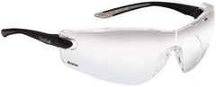 bolle SAFETY - Yellow Contrast Lenses, Frameless Safety Glasses - Anti-Fog, Scratch Resistant, Black Polycarbonate/Thermoplastic Rubber Frame, Wrap Around - Americas Industrial Supply