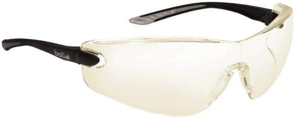 bolle SAFETY - HD Clear Lenses, Frameless Safety Glasses - Hydrophobic, Black Polycarbonate/Thermoplastic Rubber Frame, Wrap Around - Americas Industrial Supply