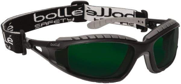 bolle SAFETY - Green Lenses, Framed Welding Glasses - Scratch Resistant, Black/Gray Polycarbonate Frame, Over the Glasses - Americas Industrial Supply