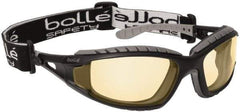 bolle SAFETY - Yellow Lenses, Framed Safety Glasses - Anti-Fog, Scratch Resistant, Black/Gray Polycarbonate Frame, Wrap Around - Americas Industrial Supply