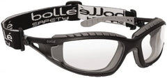 bolle SAFETY - Clear Lenses, Framed Safety Glasses - Anti-Fog, Scratch Resistant, Black/Gray Polycarbonate Frame, Wrap Around - Americas Industrial Supply