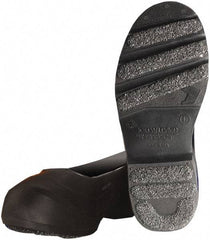Winter Walking - Men's 10-11.5 (Women's 12-13.5) Traction Overshoes - 10" High, Plain Toe, Nonslip Sole, PVC Upper, Black - Americas Industrial Supply