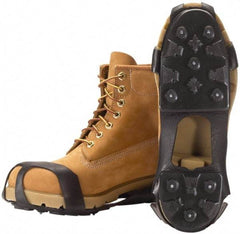 Winter Walking - Size 5-6.5, (Women's Size 4.5-6) Overboot Cleat - Steel Studs Traction, Black - Americas Industrial Supply