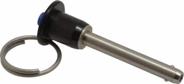 Gibraltar - 1/4" Diam, 1-1/2" Usable Length, Button Handle, Quick Release Pin - Grade 304 Stainless Steel, Bright Finish - Americas Industrial Supply