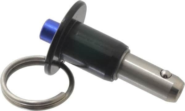 Gibraltar - 3/8" Diam, 1/2" Usable Length, Button Handle, Quick Release Pin - Grade 304 Stainless Steel, Bright Finish - Americas Industrial Supply