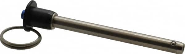 Gibraltar - 5/16" Diam, 3" Usable Length, Button Handle, Quick Release Pin - Grade 304 Stainless Steel, Bright Finish - Americas Industrial Supply