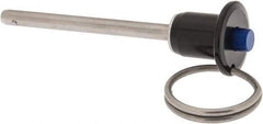 Gibraltar - 3/16" Diam, 2" Usable Length, Button Handle, Quick Release Pin - Grade 17-4 Stainless Steel, Bright Finish - Americas Industrial Supply