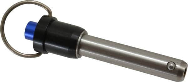 Gibraltar - 5/8" Diam, 2-1/2" Usable Length, Ring Handle, Quick Release Pin - Grade 17-4 Stainless Steel, Bright Finish - Americas Industrial Supply