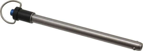 Gibraltar - 3/8" Diam, 4-1/2" Usable Length, Ring Handle, Quick Release Pin - Grade 17-4 Stainless Steel, Bright Finish - Americas Industrial Supply