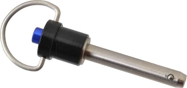 Gibraltar - 1/4" Diam, 1-1/4" Usable Length, Ring Handle, Quick Release Pin - Grade 304 Stainless Steel, Bright Finish - Americas Industrial Supply
