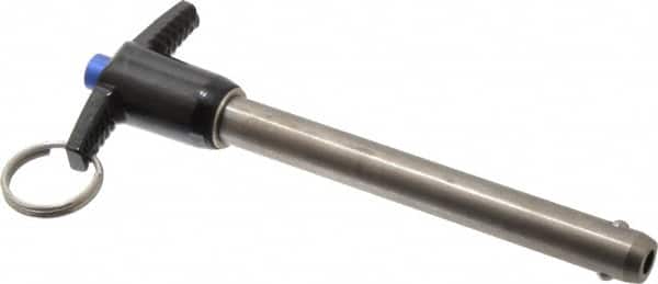 Gibraltar - 1/2" Diam, 4" Usable Length, T Handle, Quick Release Pin - Grade 17-4 Stainless Steel, Bright Finish - Americas Industrial Supply