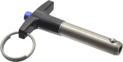 Gibraltar - 7/16" Diam, 1-1/2" Usable Length, T Handle, Quick Release Pin - Grade 17-4 Stainless Steel, Bright Finish - Americas Industrial Supply