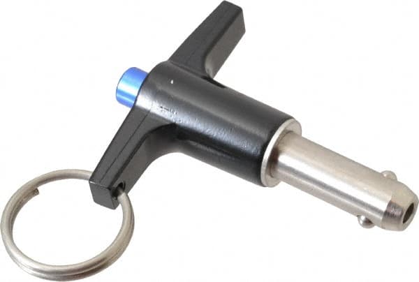 Gibraltar - 3/8" Diam, 3/4" Usable Length, T Handle, Quick Release Pin - Grade 17-4 Stainless Steel, Bright Finish - Americas Industrial Supply