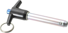 Gibraltar - 1/2" Diam, 2-1/2" Usable Length, T Handle, Quick Release Pin - Grade 4130 Steel, Zinc-Plated Finish - Americas Industrial Supply