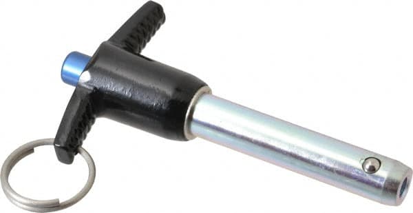 Gibraltar - 1/2" Diam, 2" Usable Length, T Handle, Quick Release Pin - Grade 4130 Steel, Zinc-Plated Finish - Americas Industrial Supply