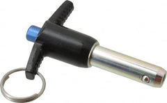 Gibraltar - 1/2" Diam, 1-1/4" Usable Length, T Handle, Quick Release Pin - Grade 4130 Steel, Zinc-Plated Finish - Americas Industrial Supply