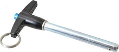 Gibraltar - 5/16" Diam, 2-1/2" Usable Length, T Handle, Quick Release Pin - Grade 4130 Steel, Zinc-Plated Finish - Americas Industrial Supply