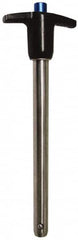 Gibraltar - 1/2" Diam, 2-1/2" Usable Length, T Handle, Quick Release Pin - Grade 17-4 Stainless Steel, Bright Finish - Americas Industrial Supply