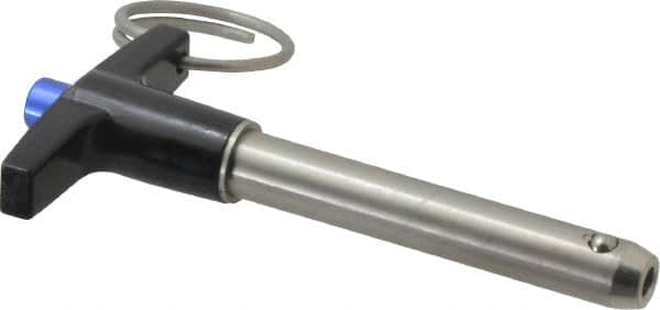 Gibraltar - 3/8" Diam, 2" Usable Length, T Handle, Quick Release Pin - Grade 304 Stainless Steel, Bright Finish - Americas Industrial Supply