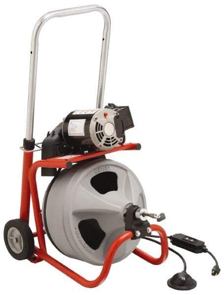 Ridgid - Electric Battery Drain Cleaning Machine - For 3" to 4" Pipe, 75' Cable - Americas Industrial Supply