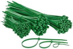 Made in USA - 4 to 11" Range, Green Cable Ties - 18, 50 Lb Strength, Nylon - Americas Industrial Supply