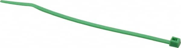 Made in USA - 4-1/8" Long Green Nylon Standard Cable Tie - 18 Lb Tensile Strength, 1.07mm Thick, 7/8" Max Bundle Diam - Americas Industrial Supply