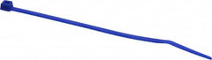 Made in USA - 4-1/8" Long Blue Nylon Standard Cable Tie - 18 Lb Tensile Strength, 1.07mm Thick, 22.23mm Max Bundle Diam - Americas Industrial Supply