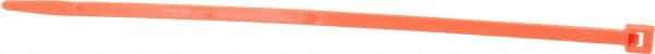 Made in USA - 5.84" Long Orange Nylon Standard Cable Tie - 40 Lb Tensile Strength, 1.24mm Thick, 1-1/2" Max Bundle Diam - Americas Industrial Supply