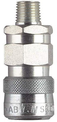 CEJN - 1/2 Male NPT European High Flow Pneumatic Hose High Flow Coupler - Brass Chrome Plated, 3/8" Body Diam - Americas Industrial Supply
