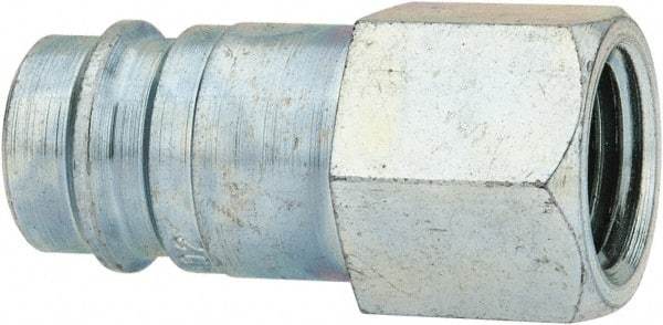 CEJN - 1/4 Female NPT European High Flow Pneumatic Hose High Flow Connector - Steel Zinc-Plated, 3/8" Body Diam - Americas Industrial Supply