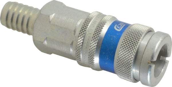CEJN - Hose Barb Industrial Pneumatic Hose High Flow Coupler - Brass Chrome Plated, 1/2" Body Diam, 1/2" Hose ID - Americas Industrial Supply