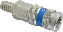 CEJN - Hose Barb Industrial Pneumatic Hose High Flow Coupler - Brass Chrome Plated, 1/2" Body Diam, 1/2" Hose ID - Americas Industrial Supply
