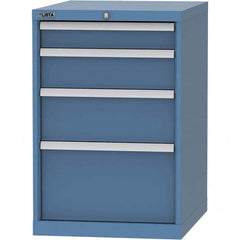 LISTA - 4 Drawer, 99 Compartment Bright Blue Steel Modular Storage Cabinet - Americas Industrial Supply