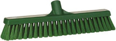 Vikan - 16" Fine Particle Synthetic Push Broom - 2" Bristle Length, Plastic Block, European Threaded Handle Connection - Americas Industrial Supply