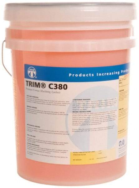 Master Fluid Solutions - Trim C380, 5 Gal Pail Grinding Fluid - Synthetic, For Machining - Americas Industrial Supply