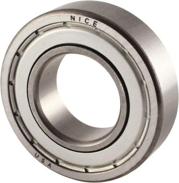 Nice - 1-1/8" Bore Diam, 2-1/2" OD, Double Shield Precision Ground Radial Ball Bearing - 5/8" Wide, 1 Row, Round Bore, 2,120 Lb Static Capacity, 3,864 Lb Dynamic Capacity - Americas Industrial Supply