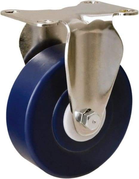 Hamilton - 4" Diam x 1-1/4" Wide x 5-1/8" OAH Top Plate Mount Rigid Caster - Polyurethane, 325 Lb Capacity, Delrin Bearing, 2-3/8 x 3-5/8" Plate - Americas Industrial Supply