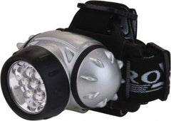PRO-SAFE - White LED Bulb, 38 Lumens, Hands-free Flashlight - Gray Plastic Body, 3 AAA Alkaline Batteries Not Included - Americas Industrial Supply
