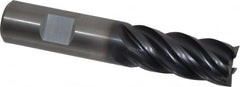 Kennametal - 3/4", 1-1/4" LOC, 3/4" Shank Diam, 4" OAL, 5 Flute, Solid Carbide Square End Mill - Single End, AlTiN Finish, Spiral Flute, Variable° Helix, Right Hand Cut, Right Hand Flute, Series UCDE - Americas Industrial Supply