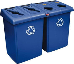 Rubbermaid - 92 Gal Blue Square Recycling Container - Plastic, 35" High x 53" Long x 24" Wide - Americas Industrial Supply