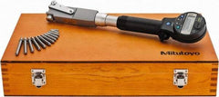Mitutoyo - 4", 6" Deep, Electronic Bore Gage - Up to 0.002 (Narrow Range), 0.003 (Wide Range)mm Accuracy, 0.001mm Resolution, Data Output, Includes Indicator - Americas Industrial Supply